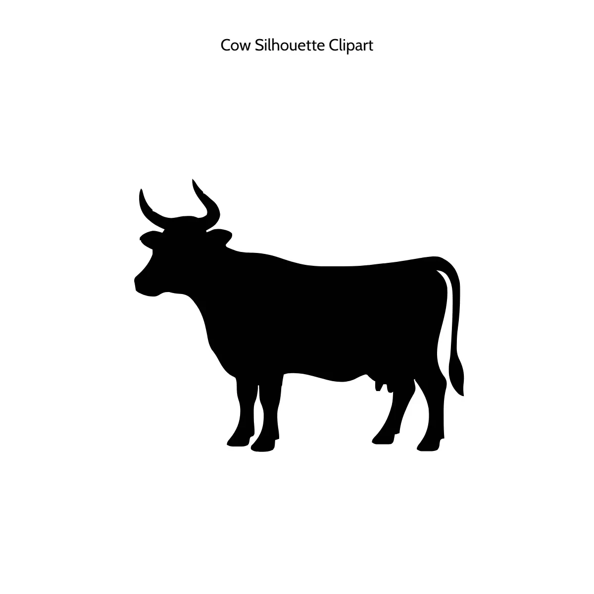 Free Cow Silhouette Vector Clipart (PNG, SVG) to Edit Online