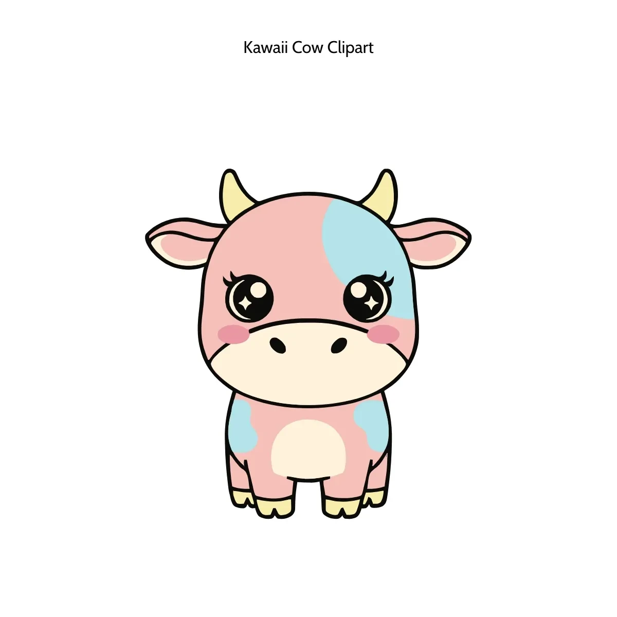 Free Kawaii Cow Vector Clipart (PNG, SVG) to Edit Online
