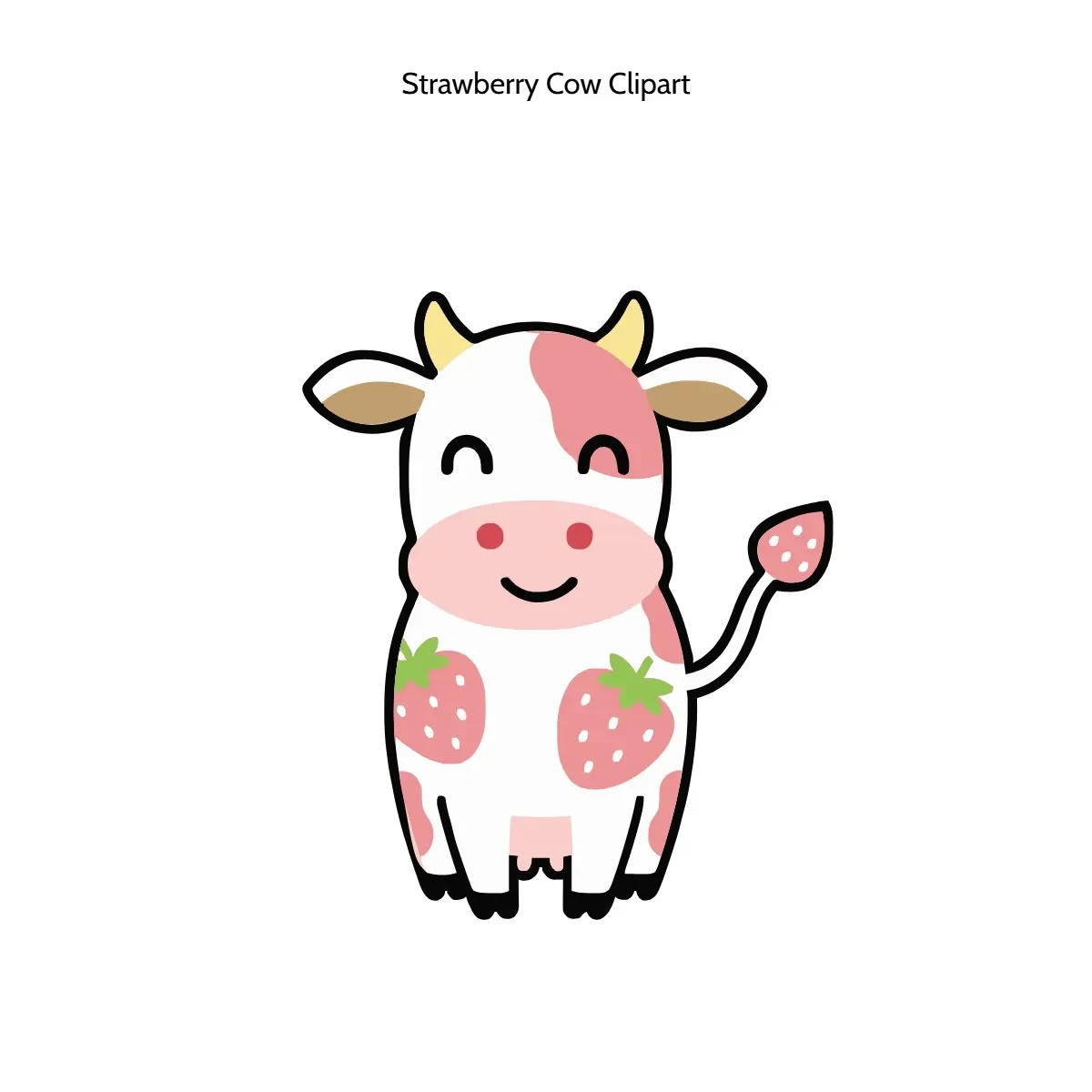 Free Strawberry Cow Vector Clipart (PNG, SVG) to Edit Online