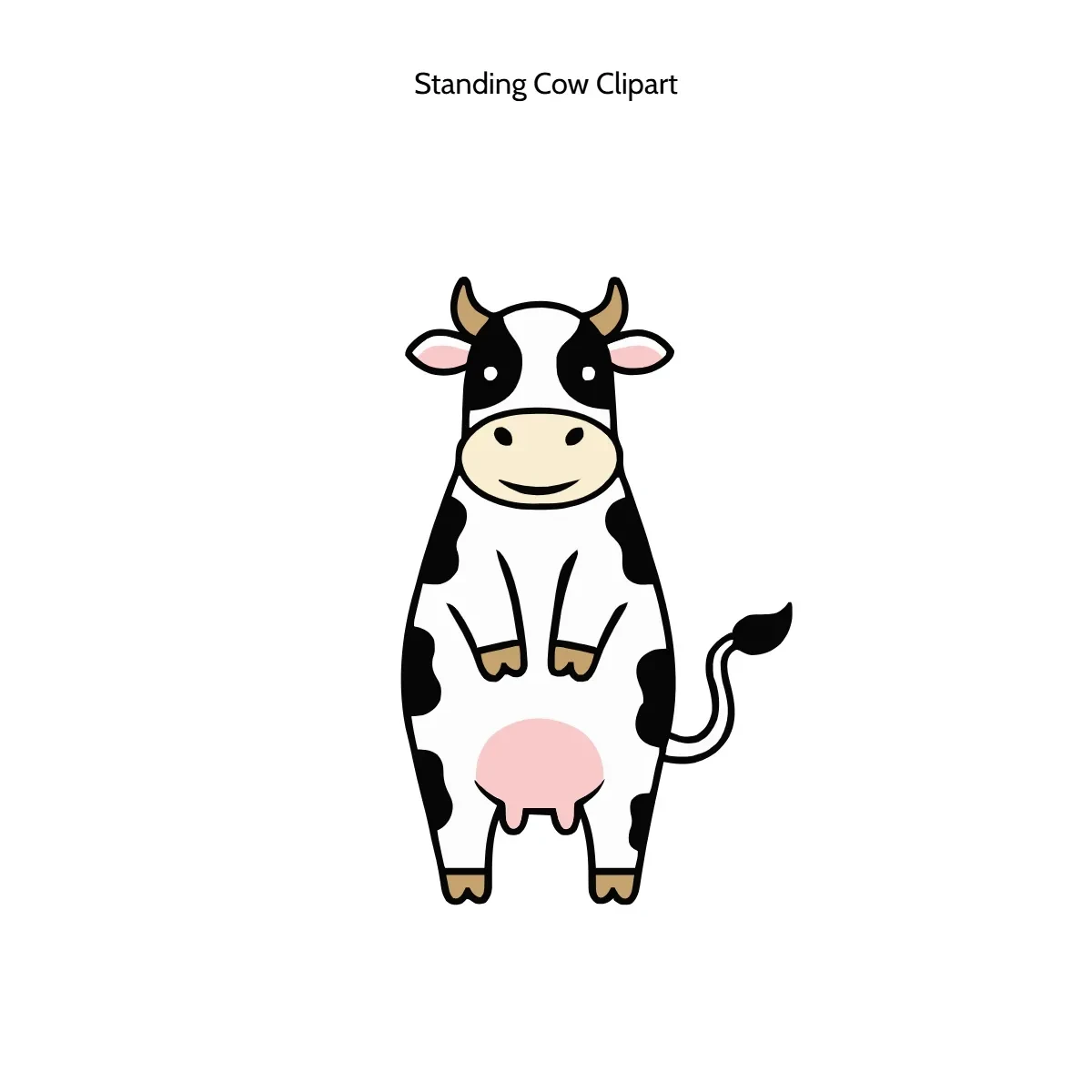 Free Standing Cow Vector Clipart (PNG, SVG) to Edit Online