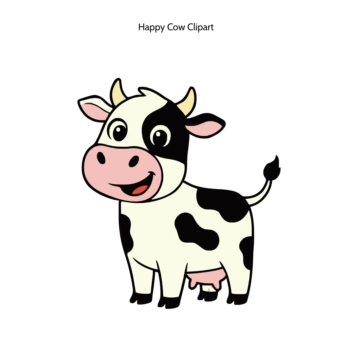 Free Happy Cow Vector Clipart (PNG, SVG) to Edit Online