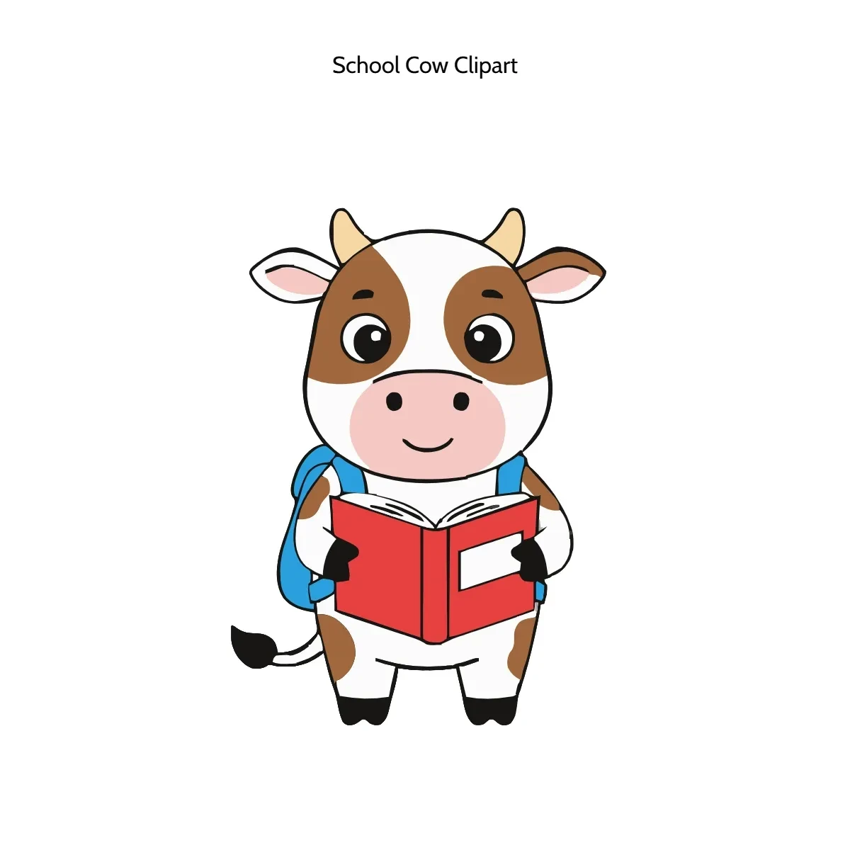 Free School Cow Vector Clipart (PNG, SVG) to Edit Online