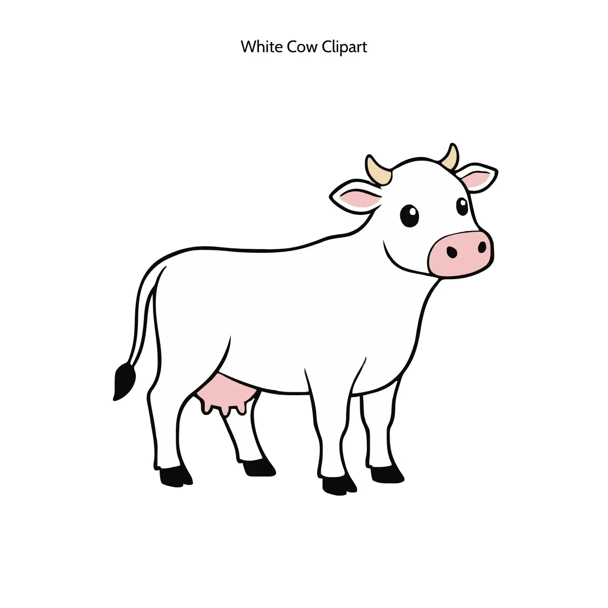 Free White Cow Vector Clipart (PNG, SVG) to Edit Online