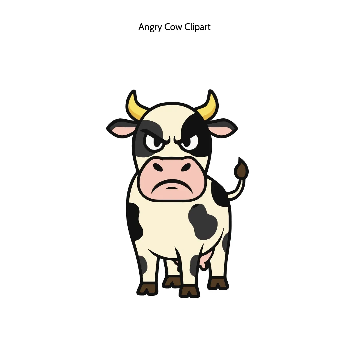 Free Angry Cow Vector Clipart (PNG, SVG) to Edit Online