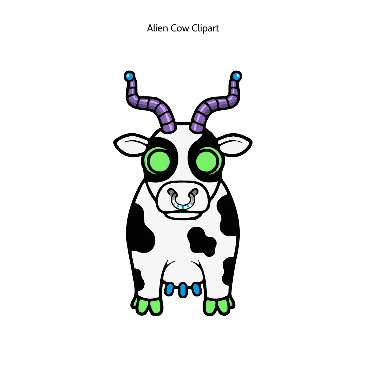 Free Alien Cow Vector Clipart (PNG, SVG) to Edit Online