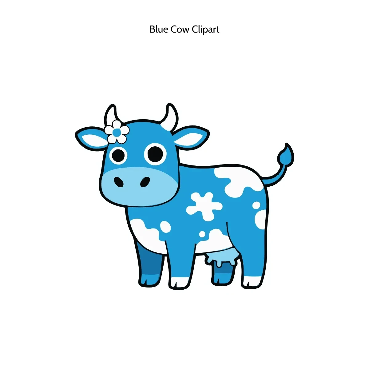 Free Blue Cow Vector Clipart (PNG, SVG) to Edit Online
