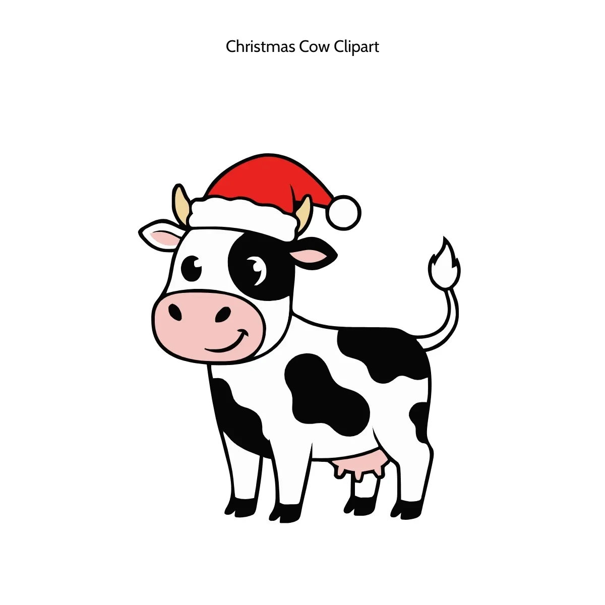 Free Christmas Cow Vector Clipart (PNG, SVG) to Edit Online