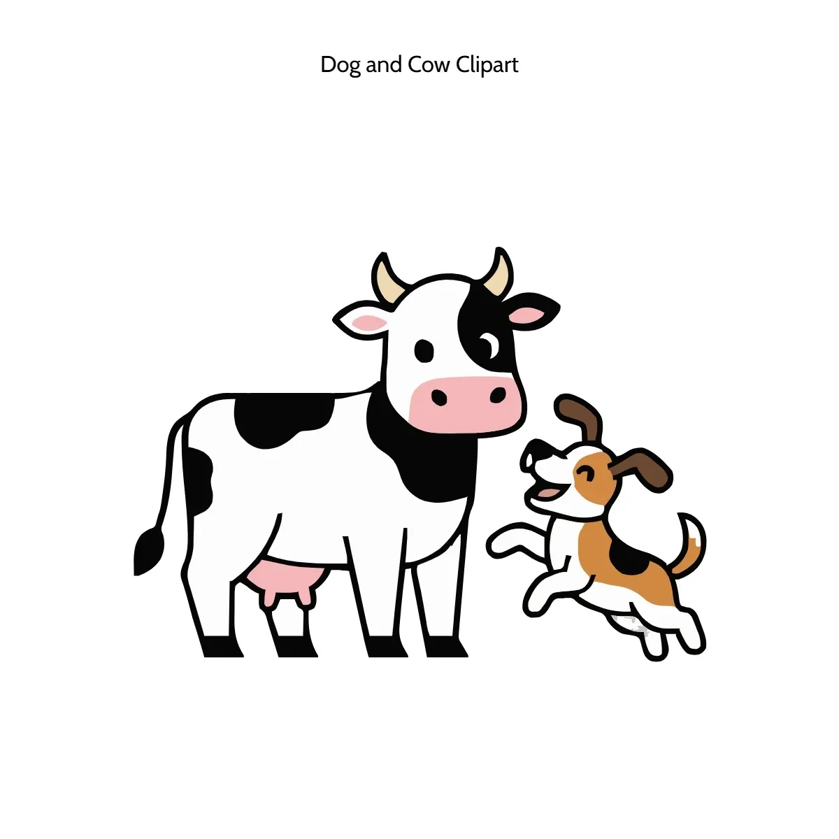Free Dog and Cow Vector Clipart (PNG, SVG) to Edit Online