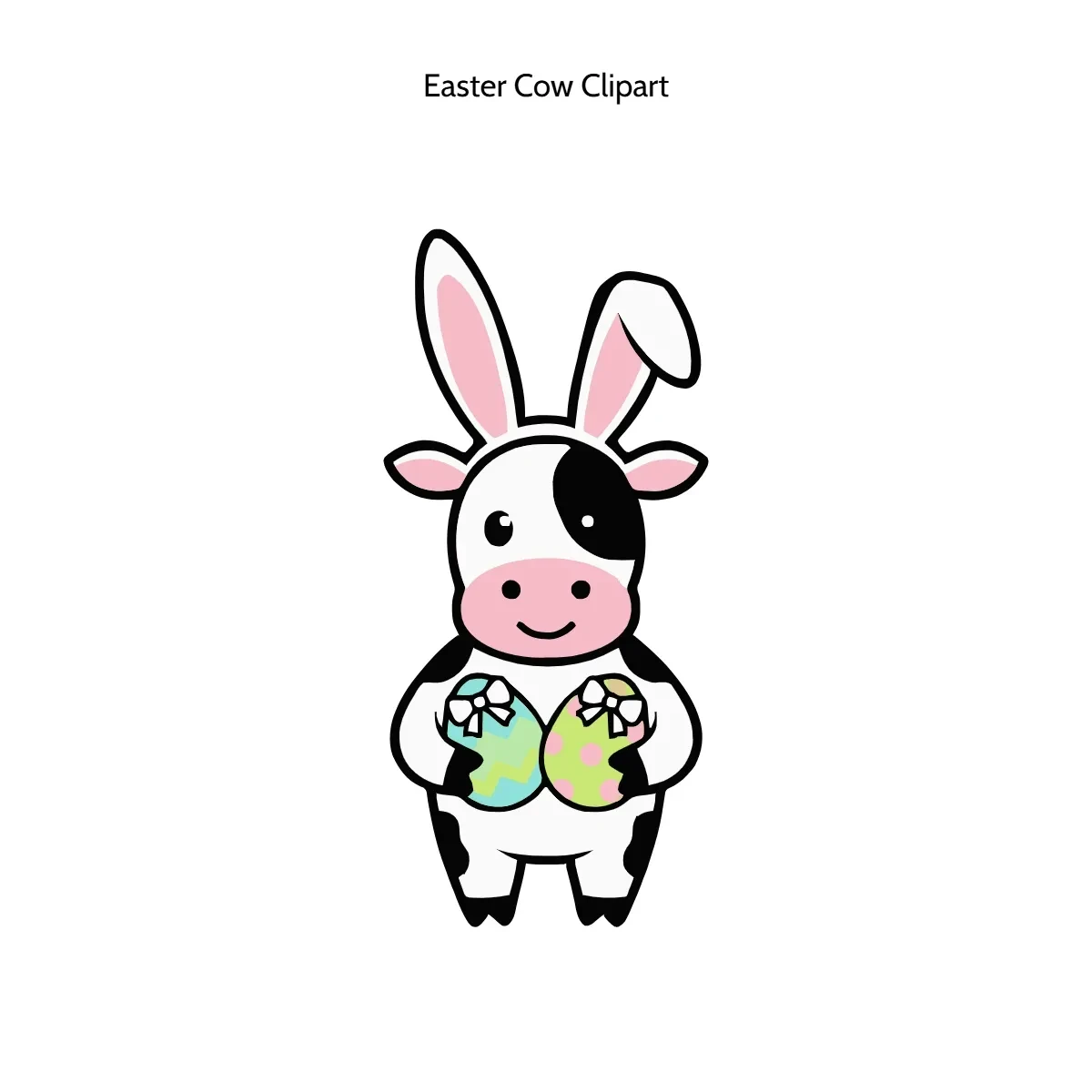Free Easter Cow Vector Clipart (PNG, SVG) to Edit Online