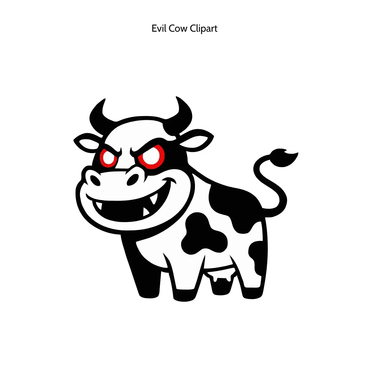 Free Evil Cow Vector Clipart (PNG, SVG) to Edit Online