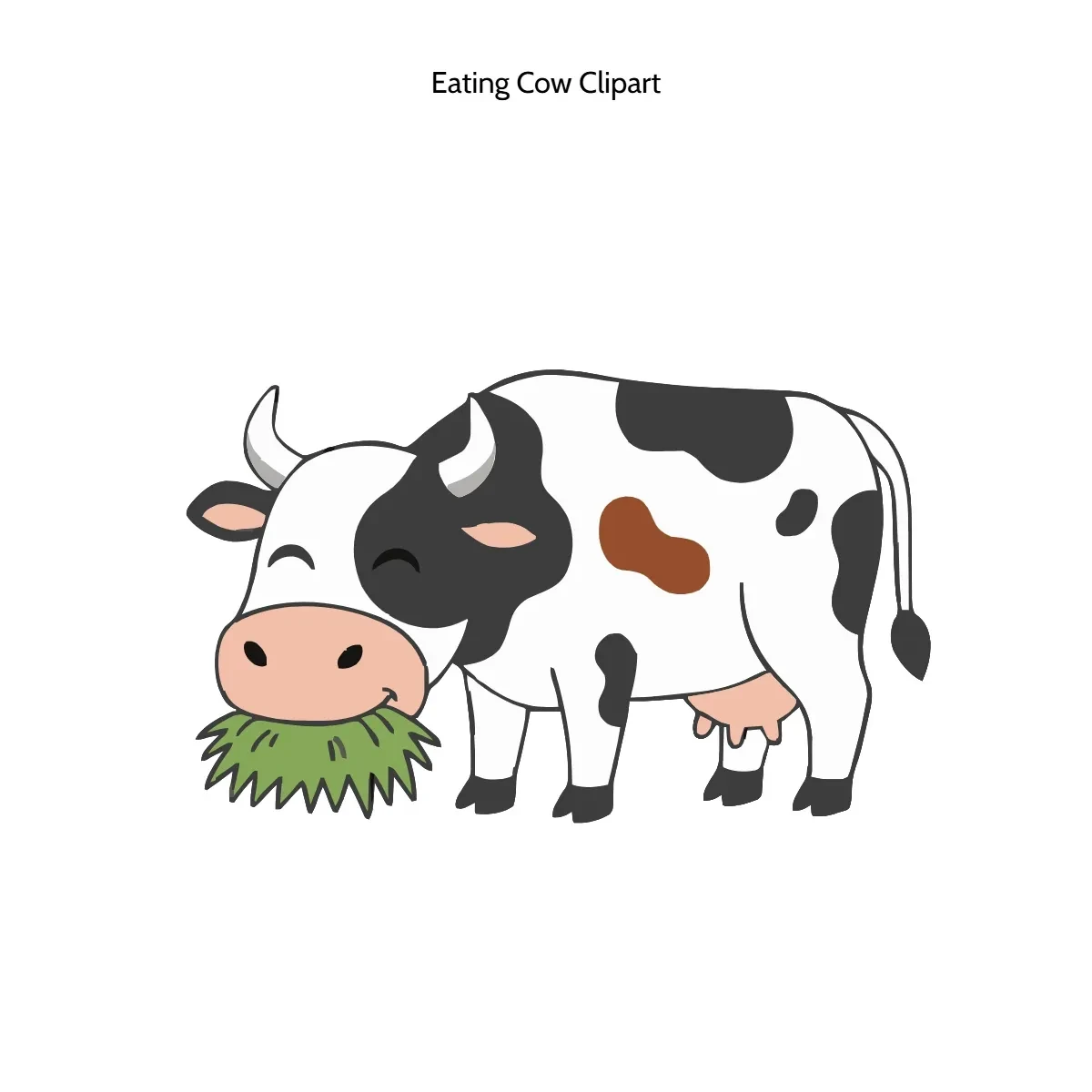 Free Eating Cow Vector Clipart (PNG, SVG) to Edit Online