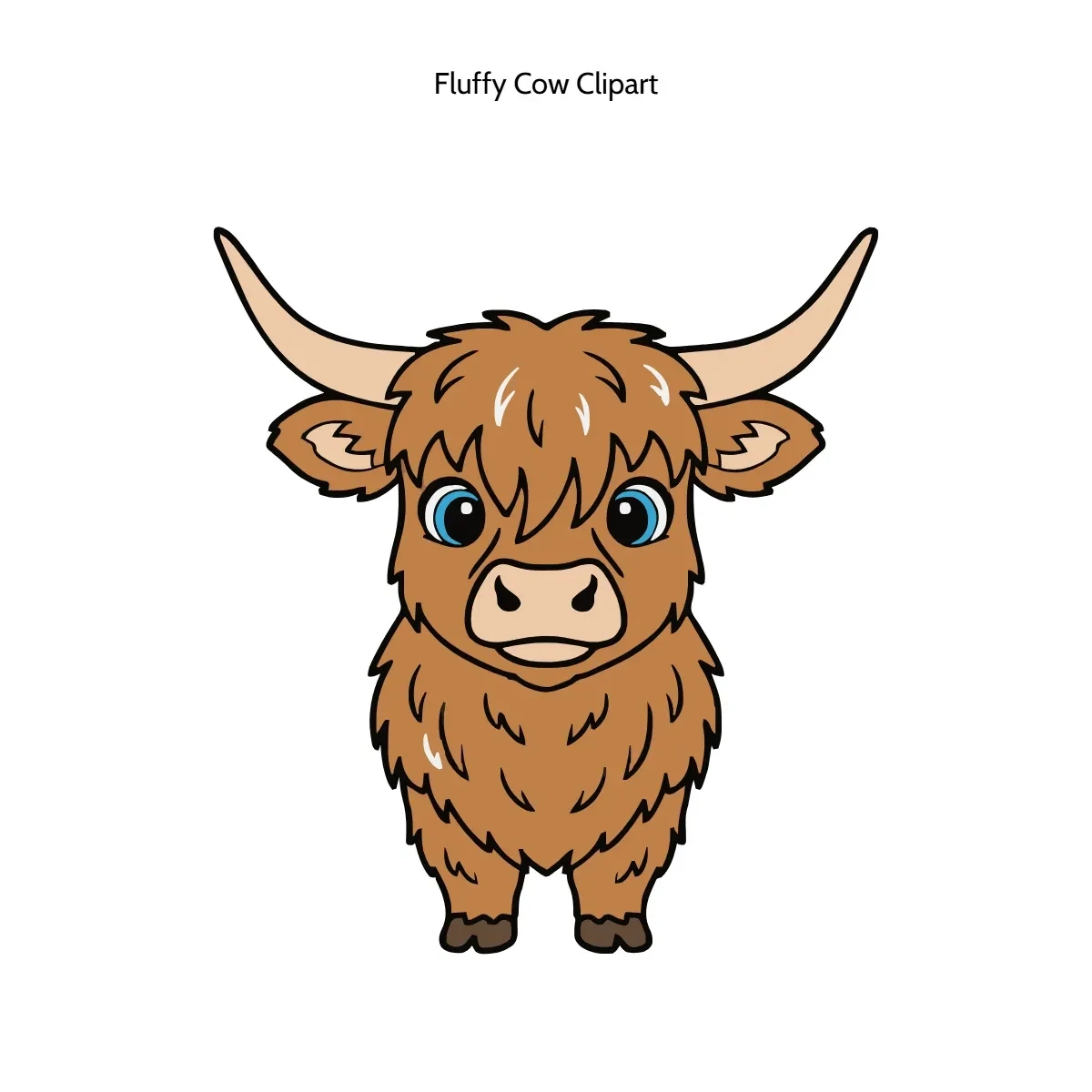 Free Fluffy Cow Vector Clipart (PNG, SVG) to Edit Online
