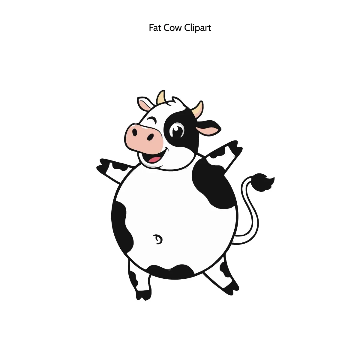 Free Fat Cow Vector Clipart (PNG, SVG) to Edit Online