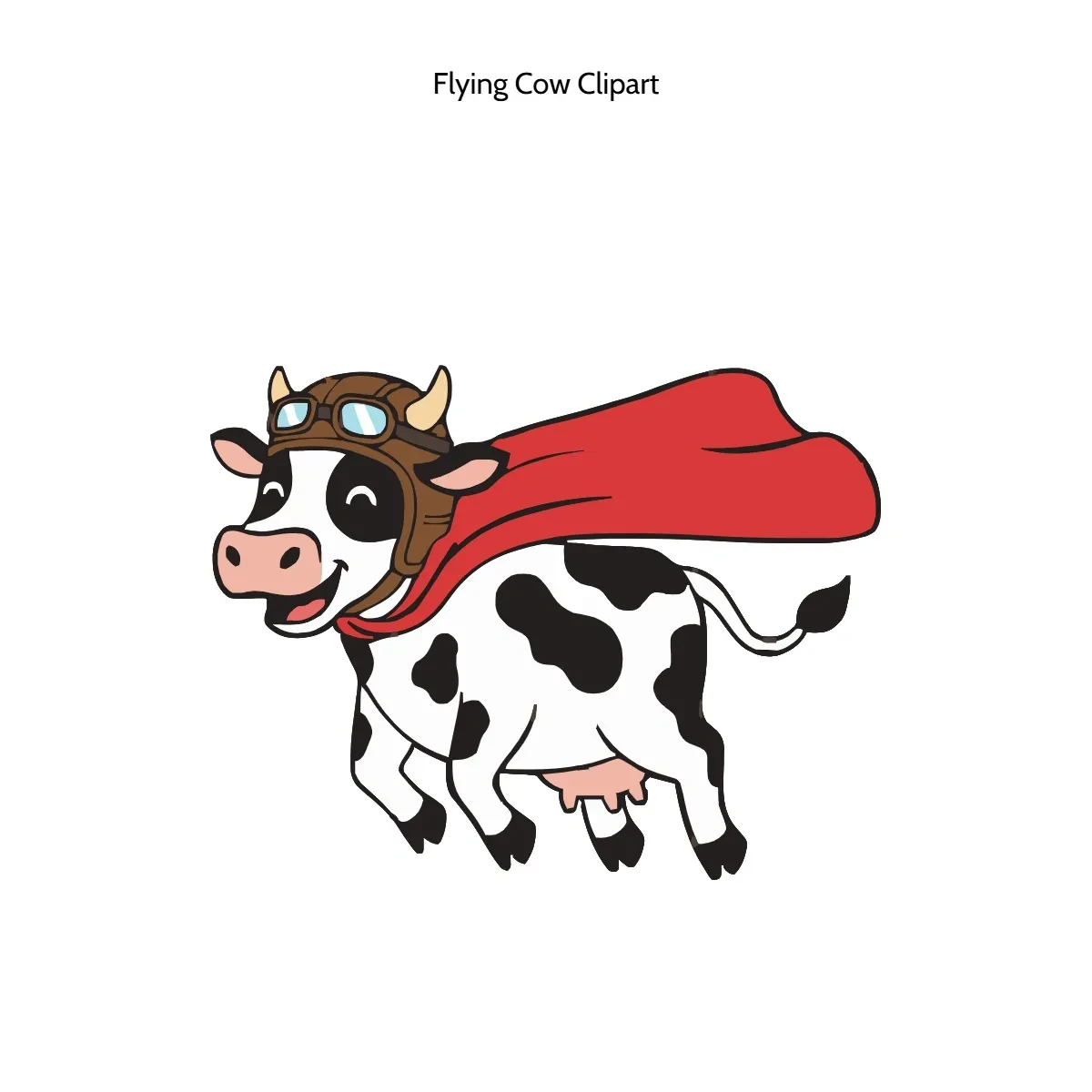 Free Flying Cow Vector Clipart (PNG, SVG) to Edit Online