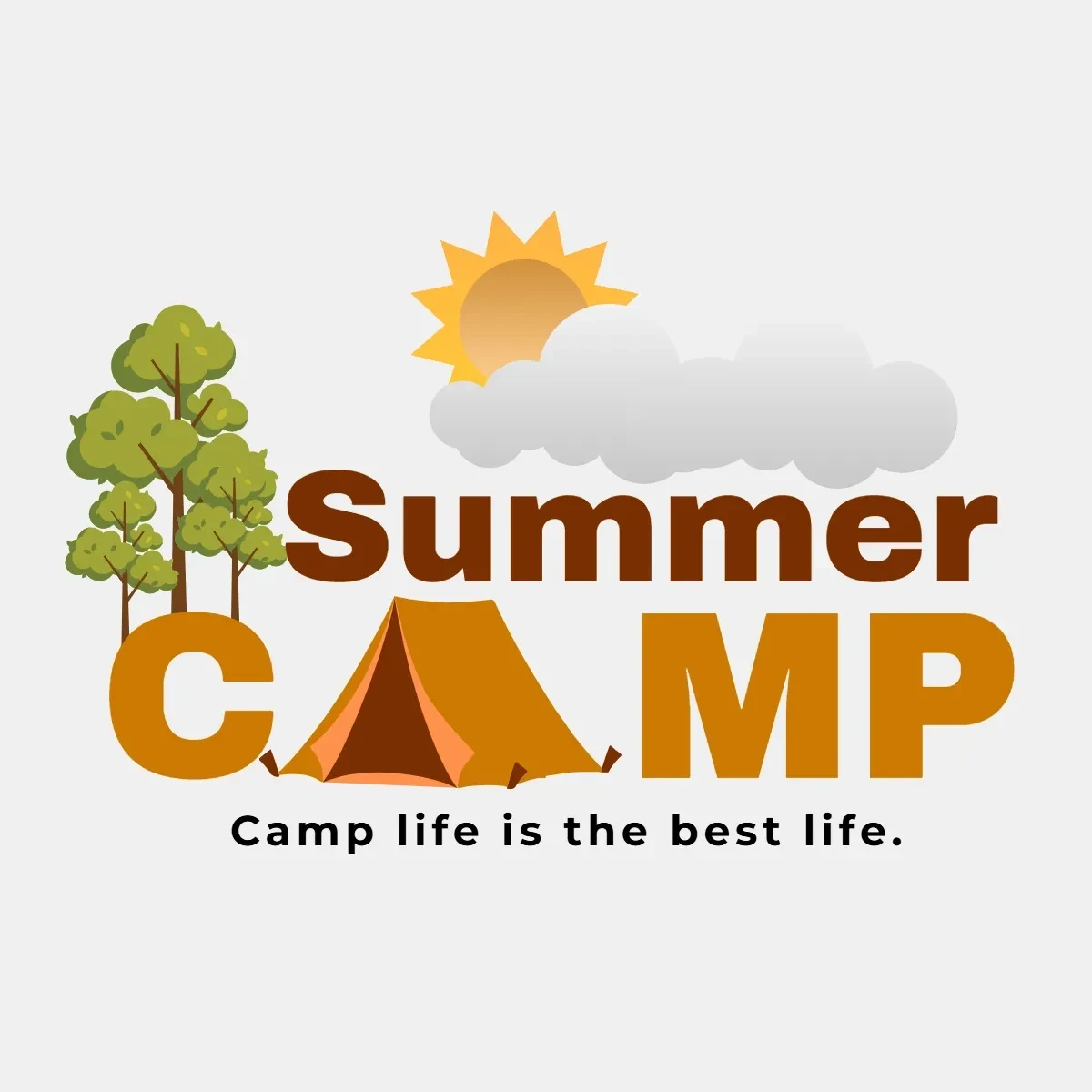 Free Summer Camp Letter Clip Art Template to Edit Online