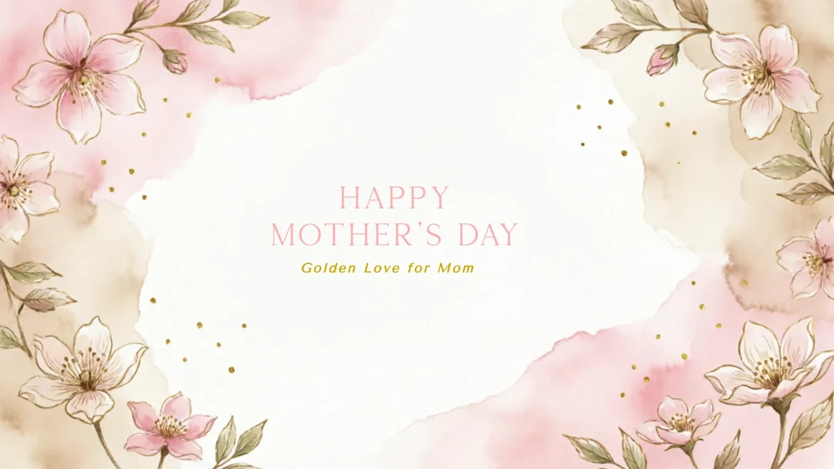 Free Rose Gold Floral Mother’s Day Background Template to Edit Online