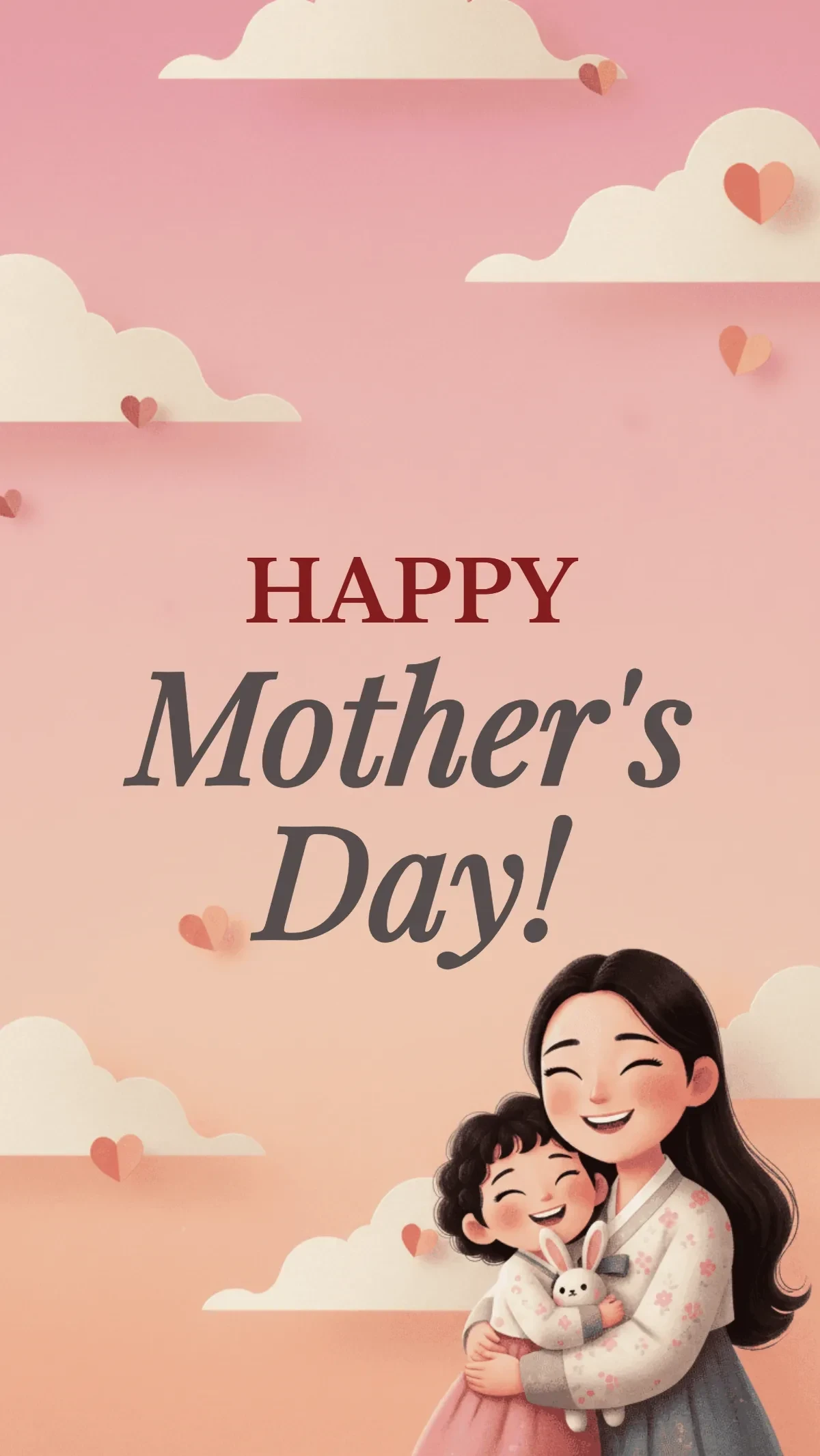 Free Korean Aesthetic Mother’s Day Background Template to Edit Online