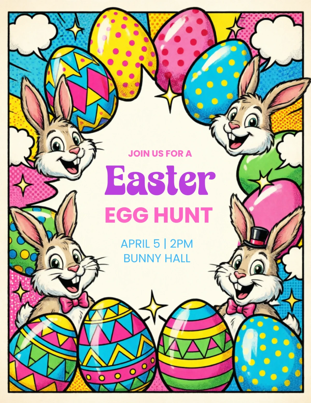 Free Cute Easter Flyer Background Template to Edit Online
