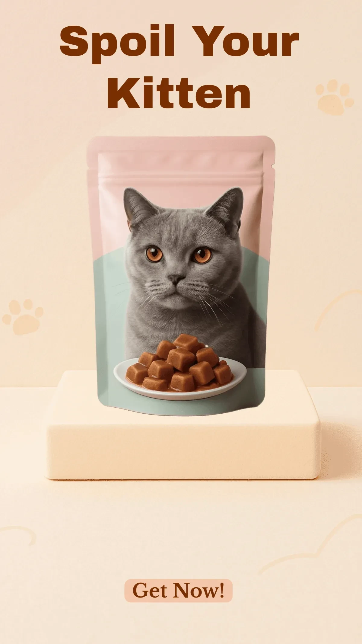 Free Kitten Pet Product Background Template to Edit Online