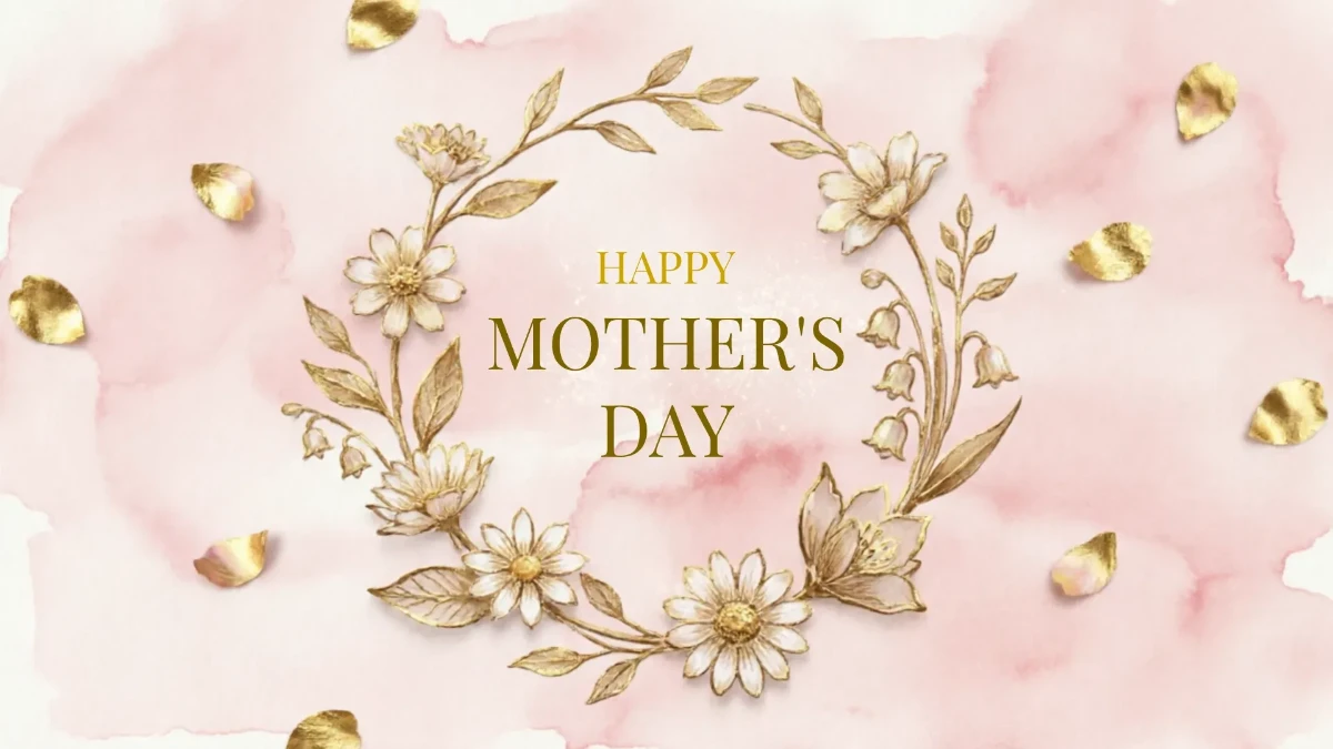 Free Luxury Gold Foil Mother’s Day Background Template to Edit Online
