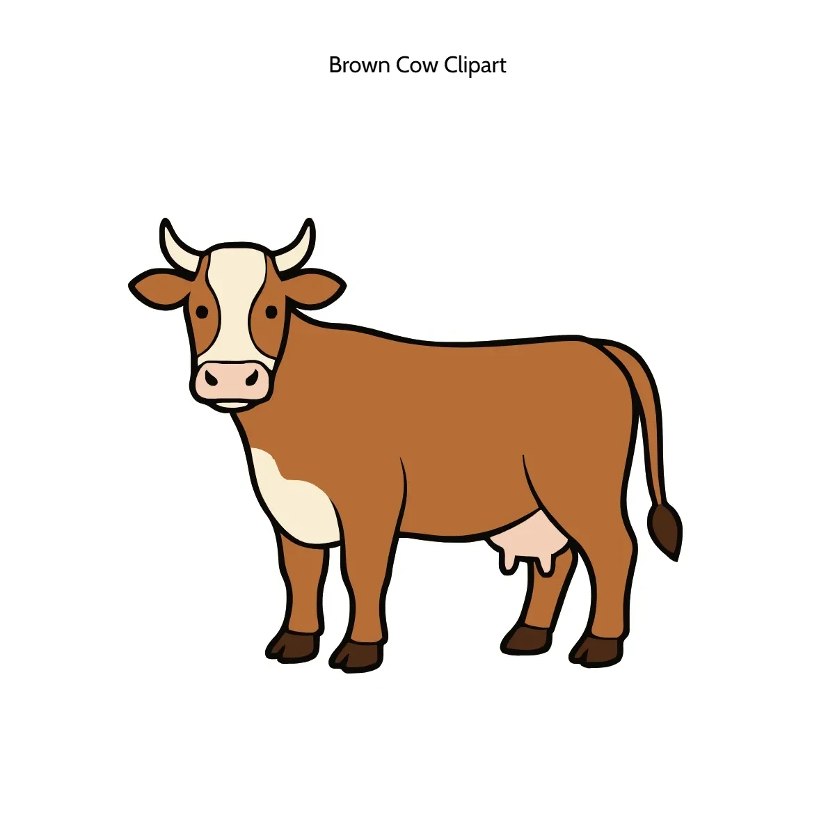 Free Brown Cow Vector Clipart (PNG, SVG) to Edit Online