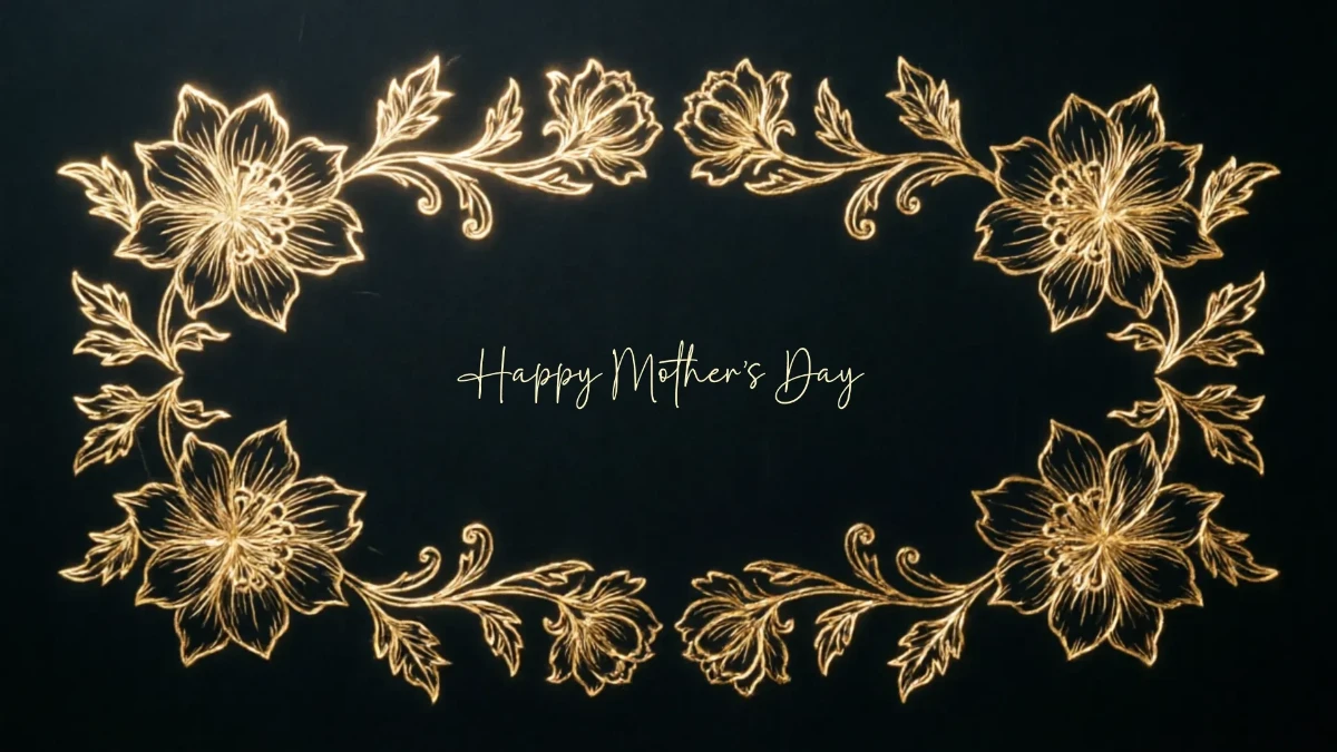 Free Black and Gold Mother’s Day Background to Edit Online