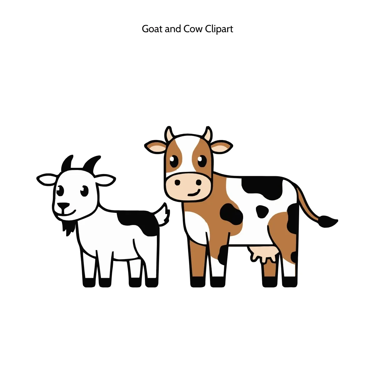 Free Goat and Cow Vector Clipart (PNG, SVG) to Edit Online