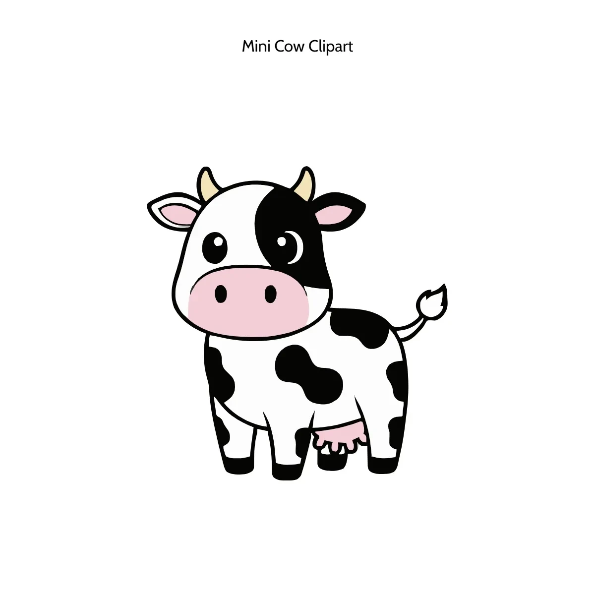 Free Mini Cow Vector Clipart (PNG, SVG) to Edit Online