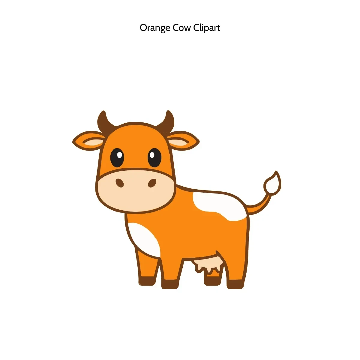 Free Orange Cow Vector Clipart (PNG, SVG) to Edit Online