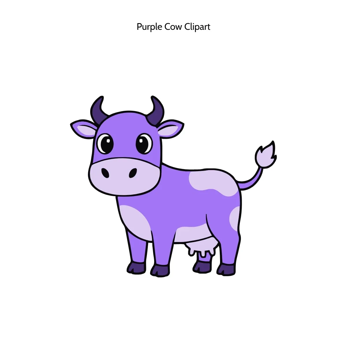 Free Purple Cow Vector Clipart (PNG, SVG) to Edit Online