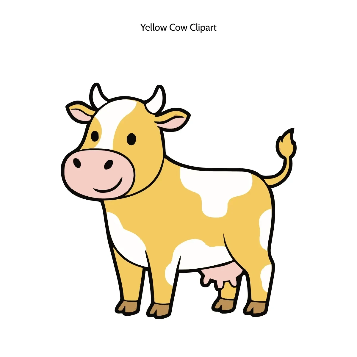 Free Yellow Cow Vector Clipart (PNG, SVG) to Edit Online