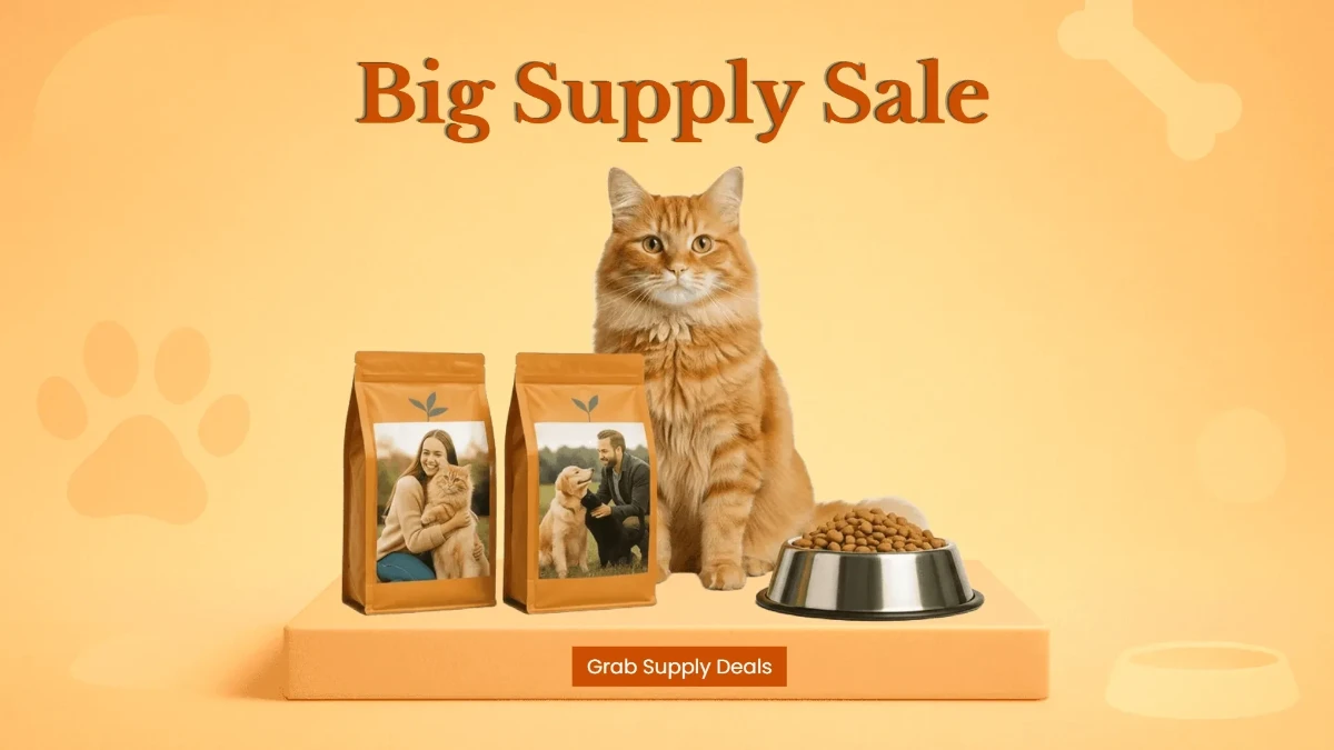 Free Pet Supply Promotion Background Template to Edit Online