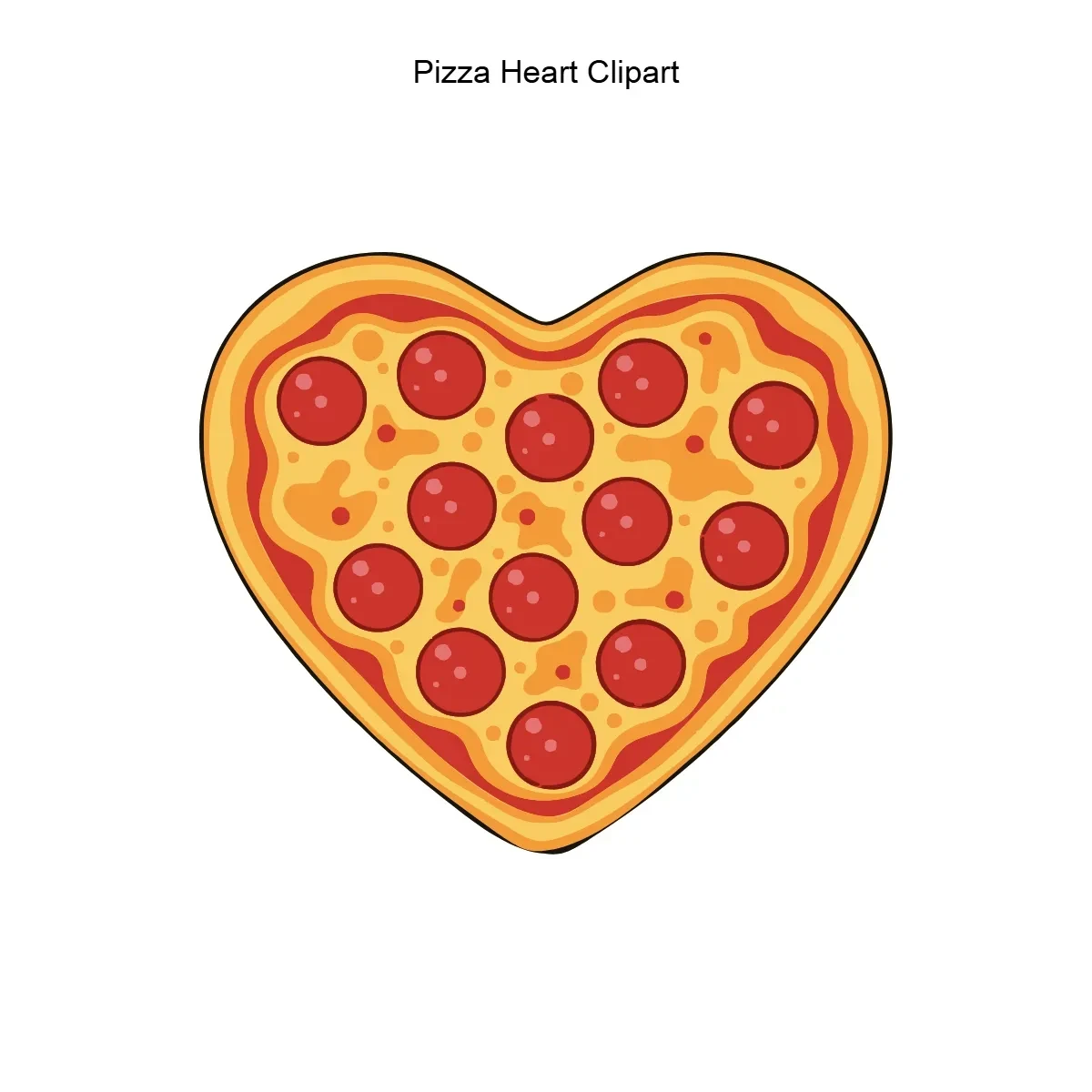 Free Pizza Heart Vector Clipart (PNG, SVG) to Edit Online