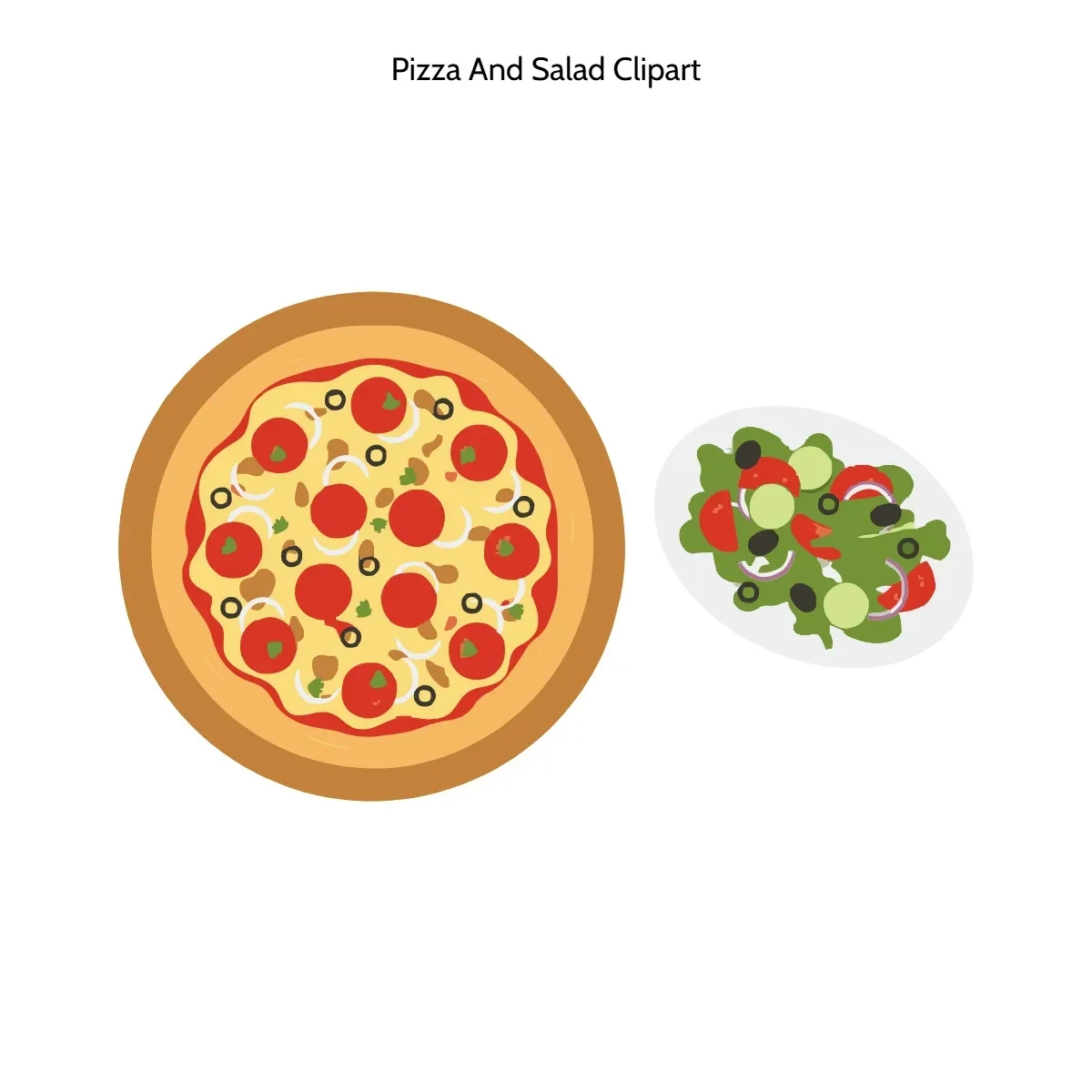Free Pizza And Salad Clipart Template to Edit Online