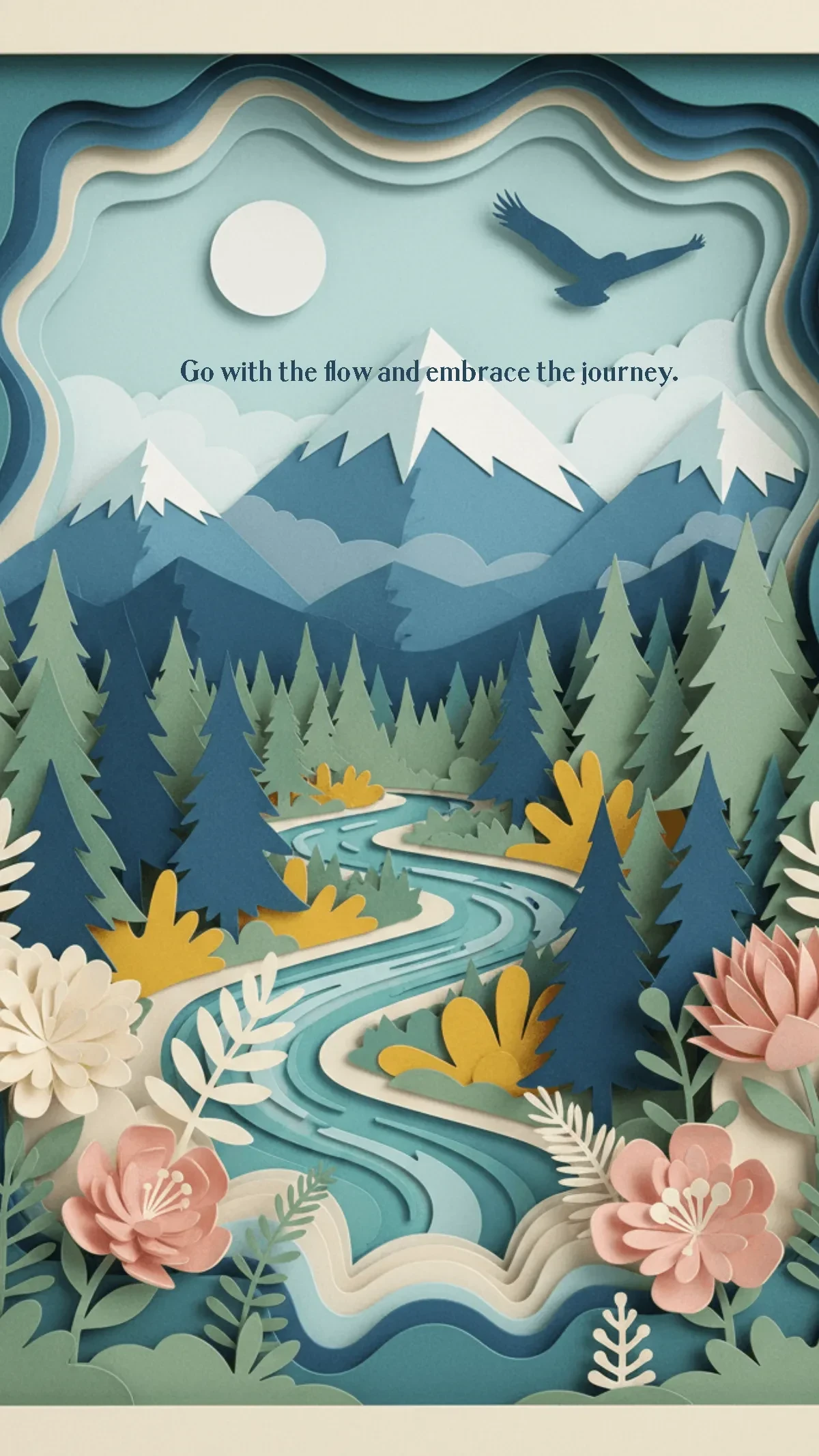 Free Paper Cut River Landscape Template to Edit Online