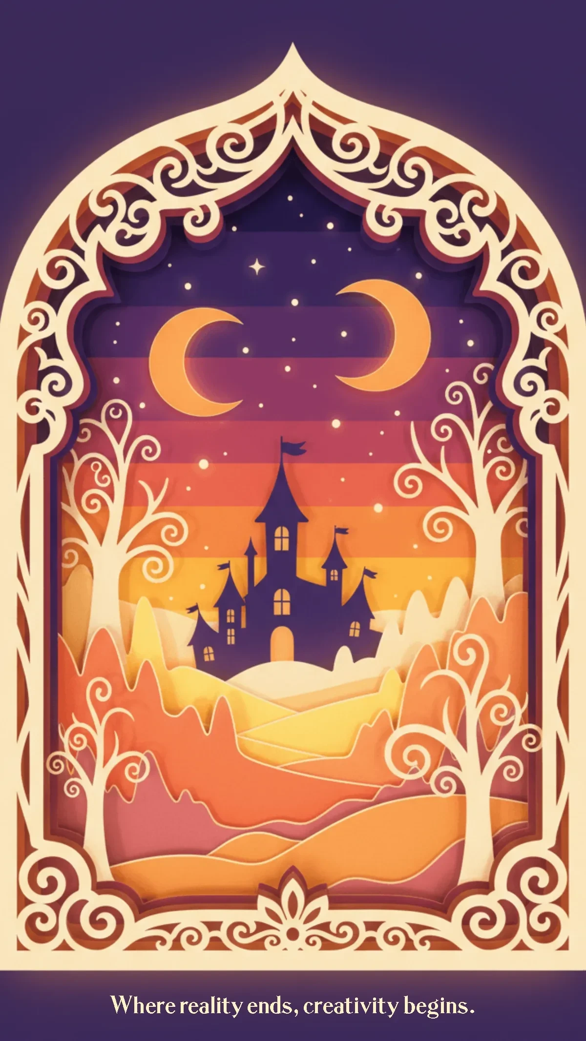 Free Dreamy Paper Cut Background Template to Edit Online