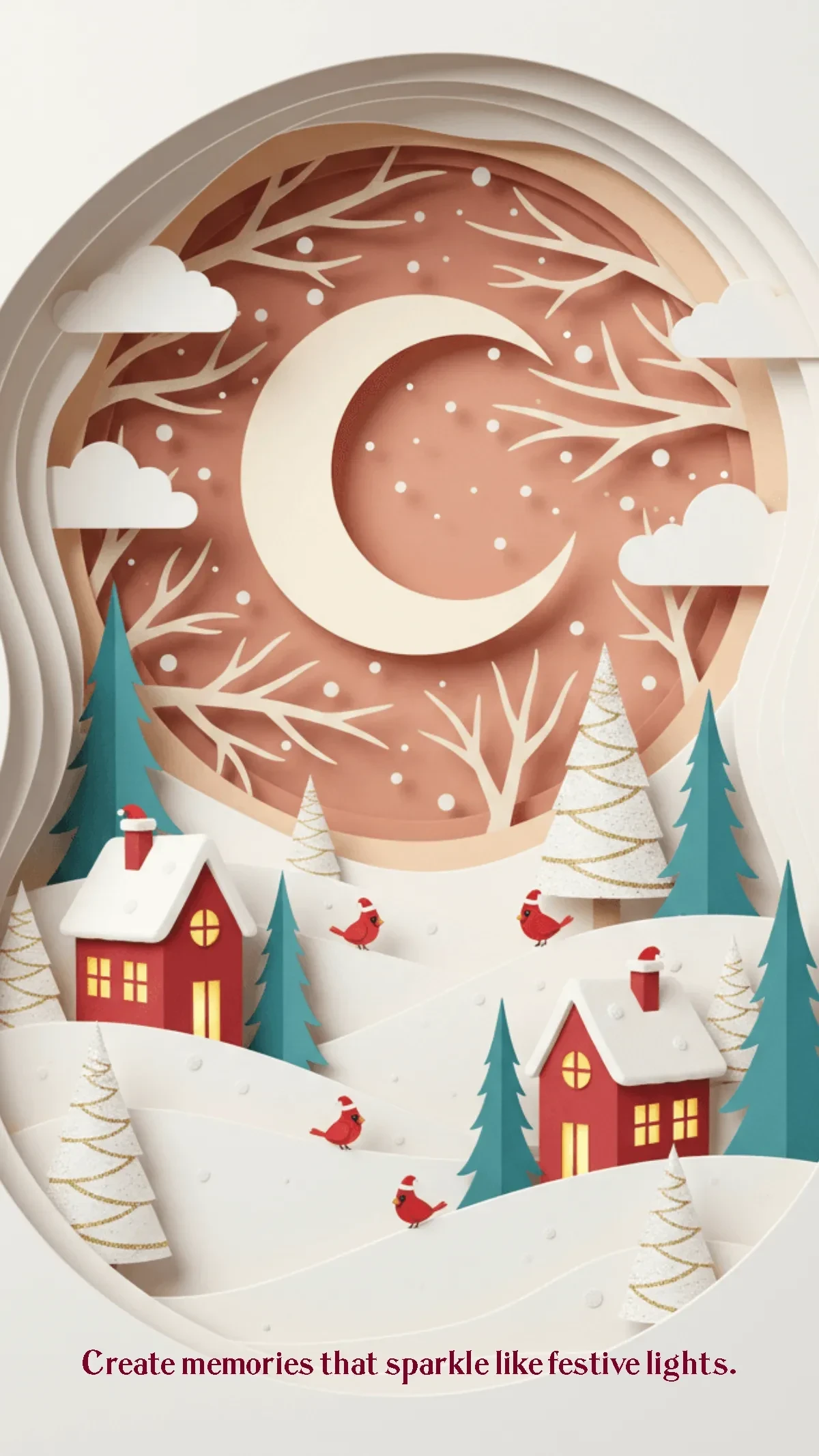 Free Paper Cut Holiday Wallpaper Background Template to Edit Online