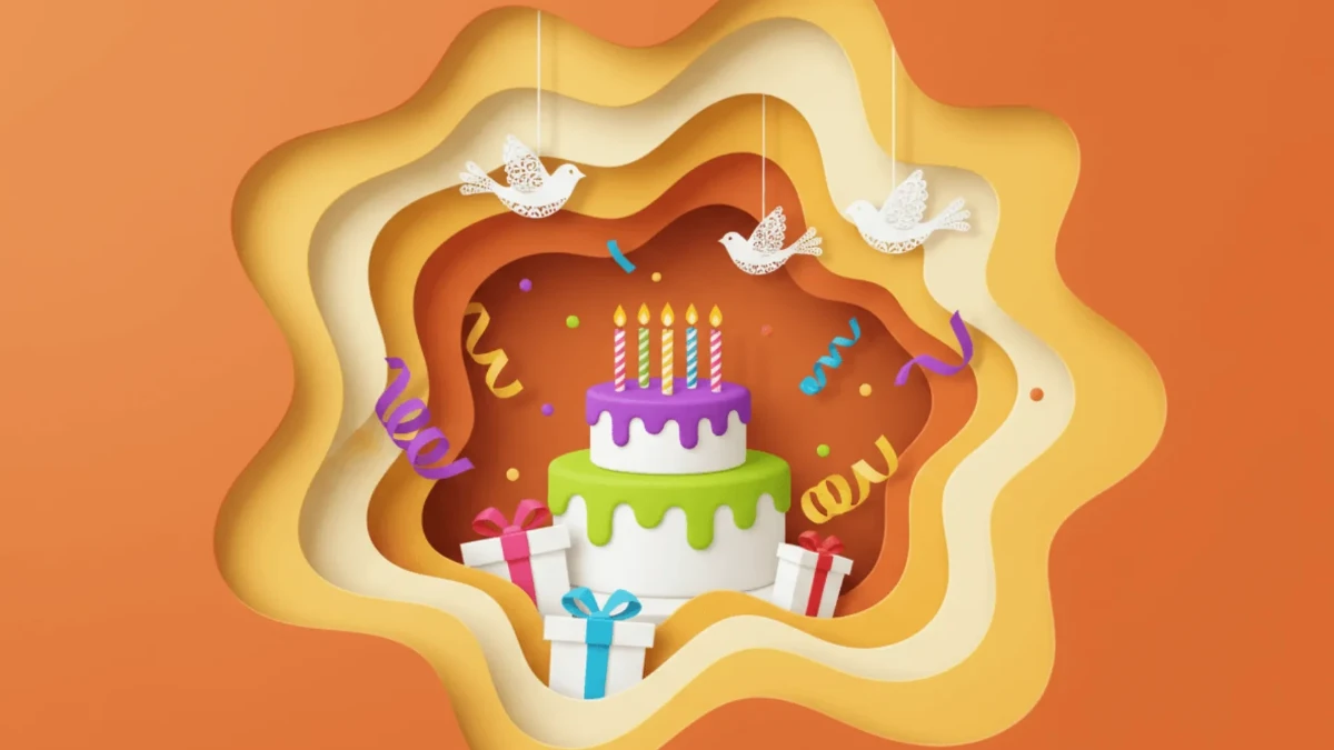 Free Birthday  Paper Cut Background Template to Edit Online