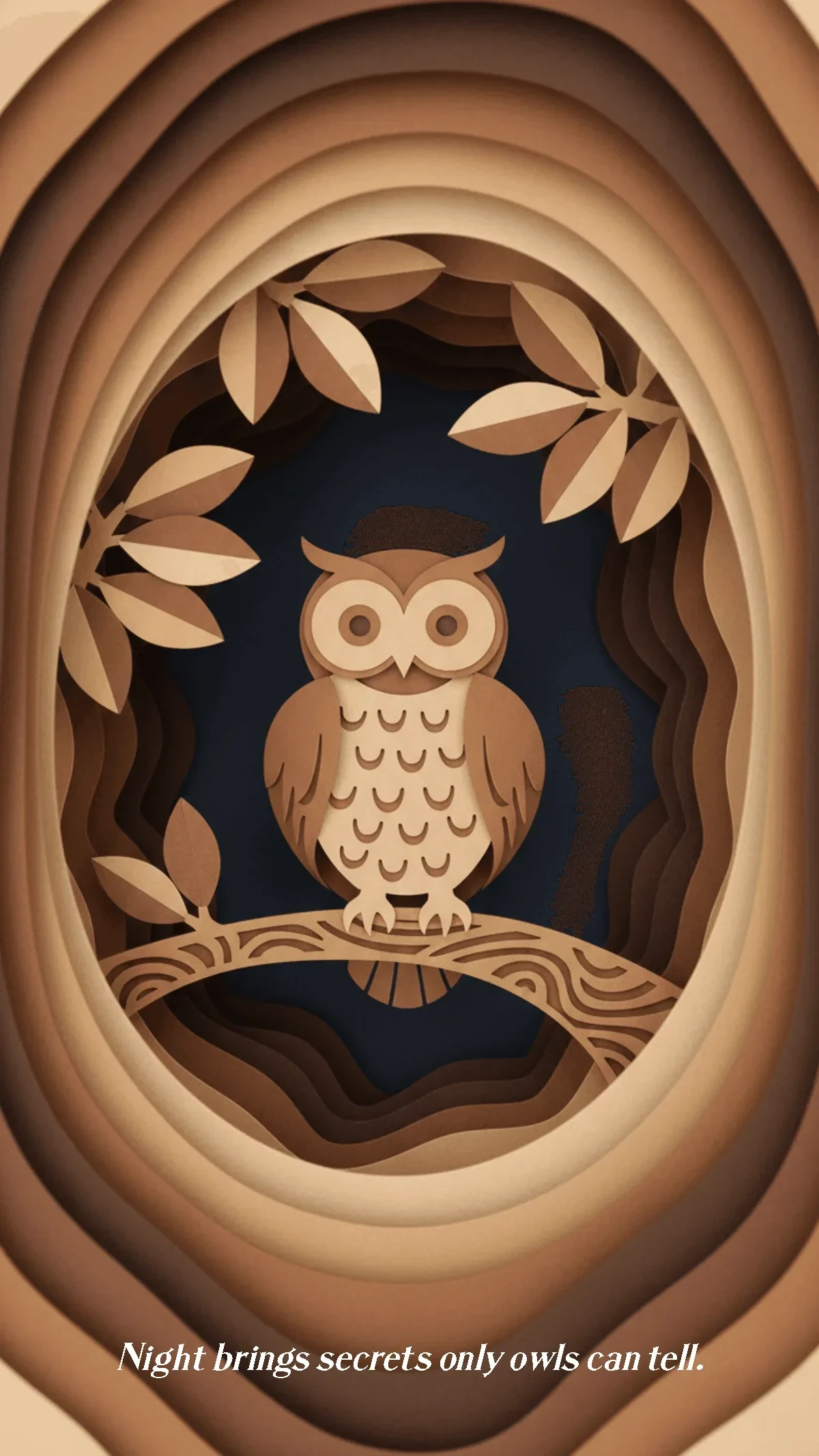 Free Owl Forest Paper Cut Background Template to Edit Online