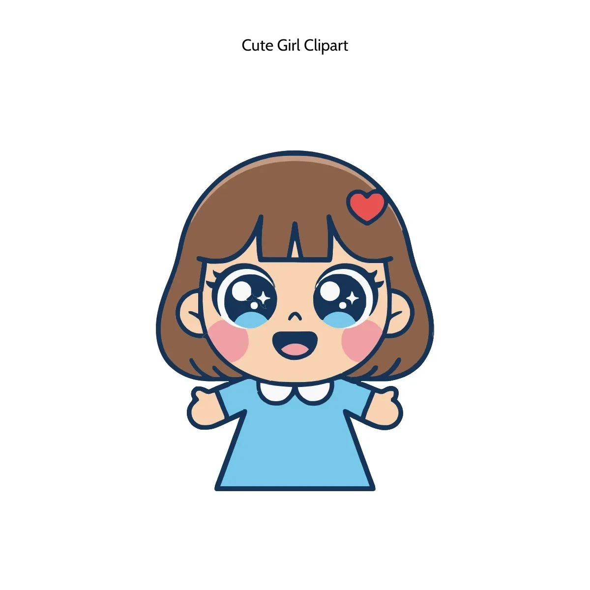 Free Cute Girl Vector Clipart (PNG, SVG) to Edit Online