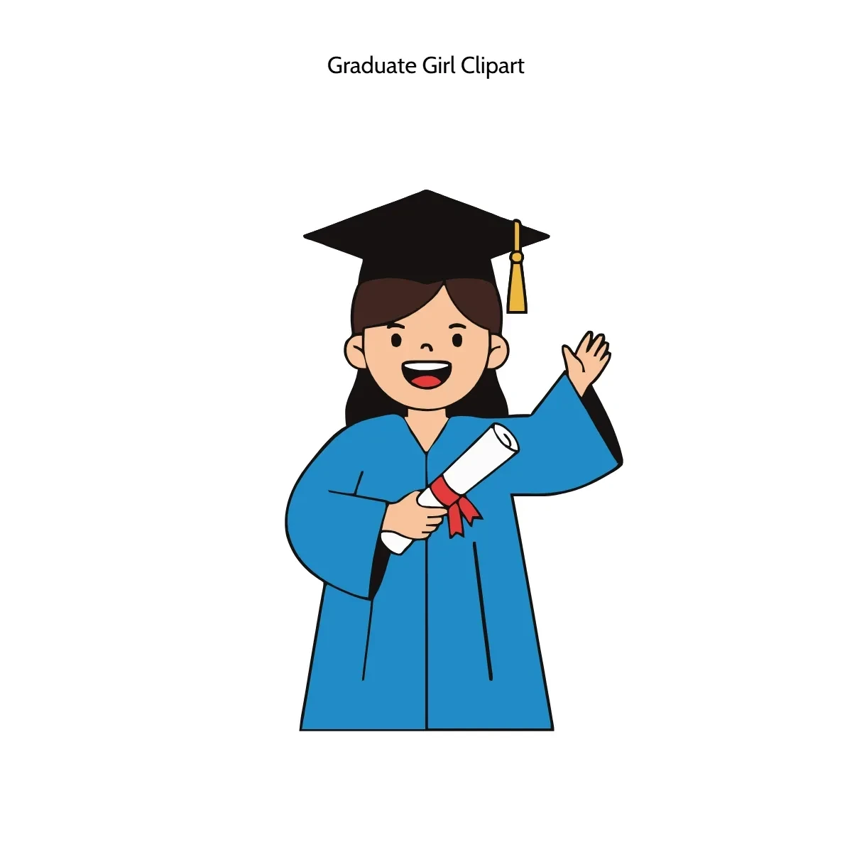 Free Graduate Girl Vector Clipart (PNG, SVG) to Edit Online
