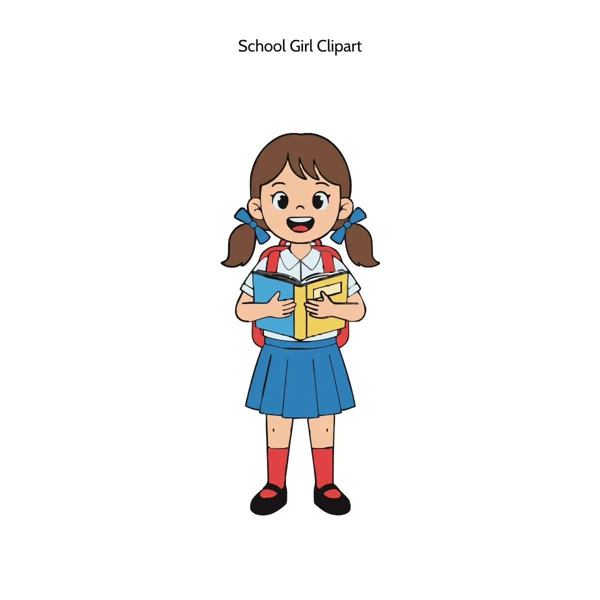 Free School Girl Vector Clipart (PNG, SVG) to Edit Online