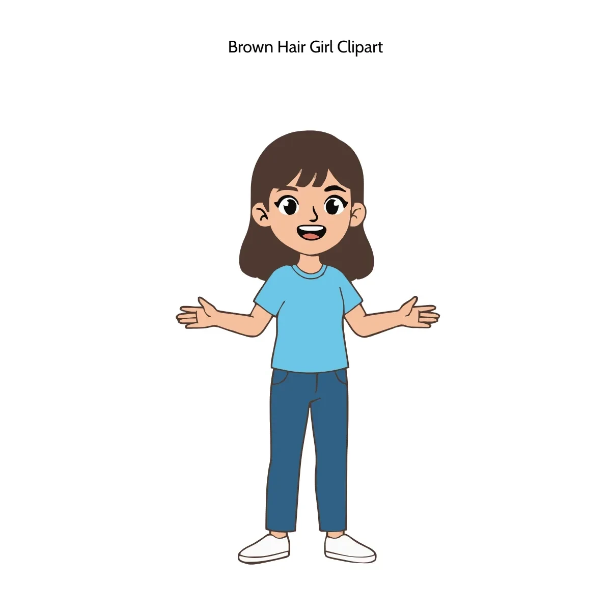 Free Brown Hair Girl Vector Clipart (PNG, SVG) to Edit Online