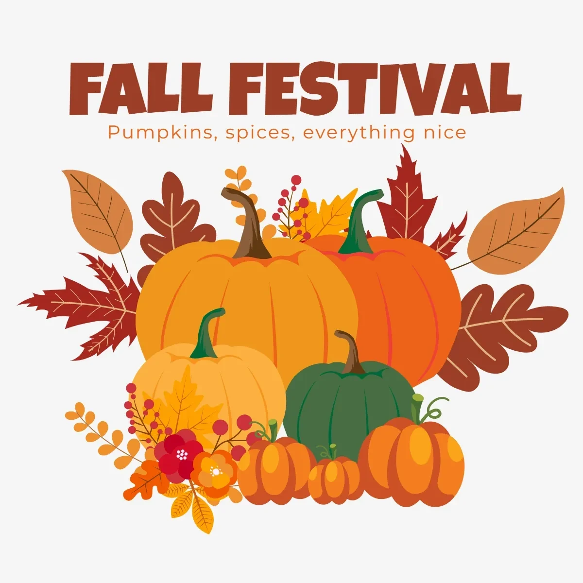 Free Fall Festival Pumpkin Clip Art Template to Edit Online