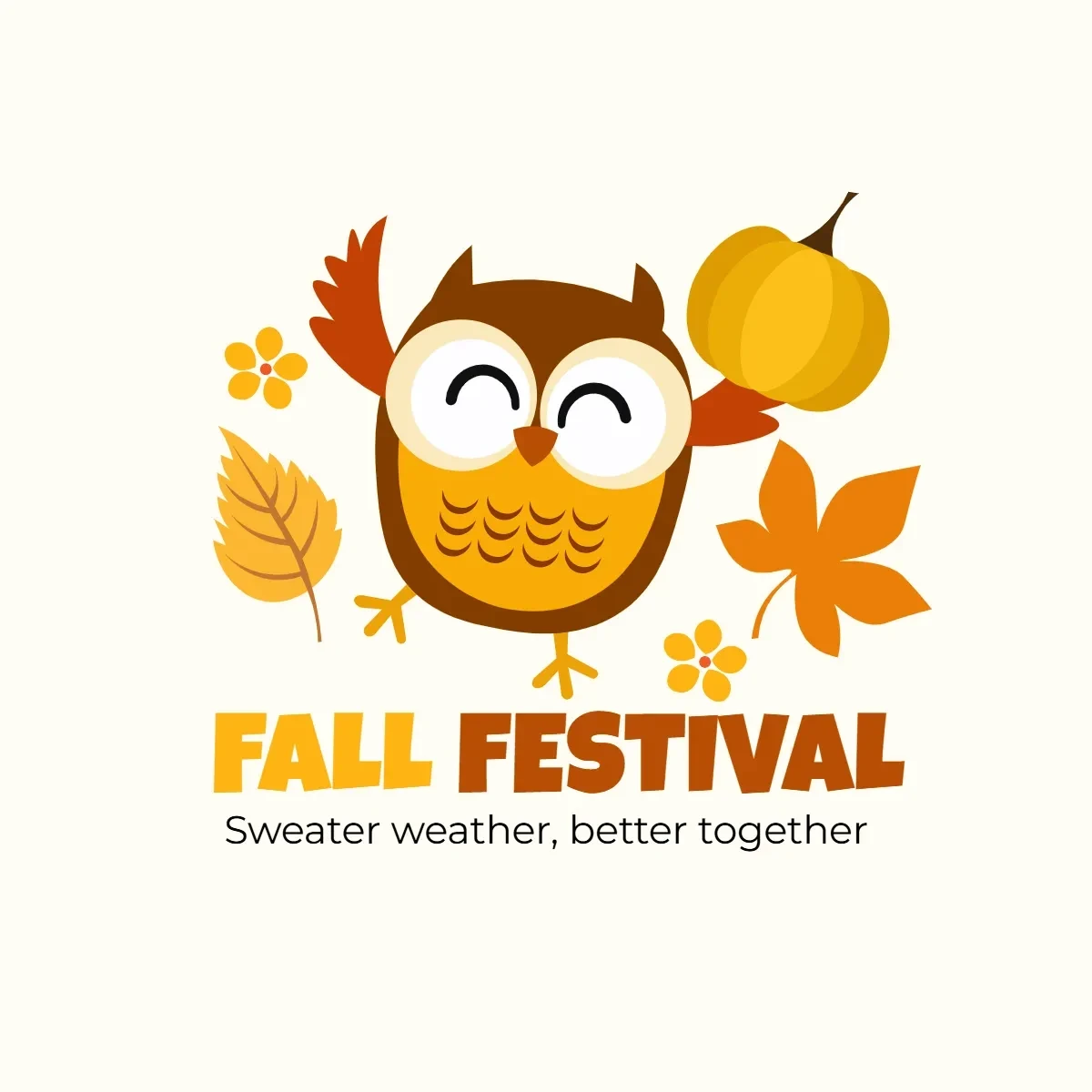 Free Fall Festival Cute Clip Art Template to Edit Online