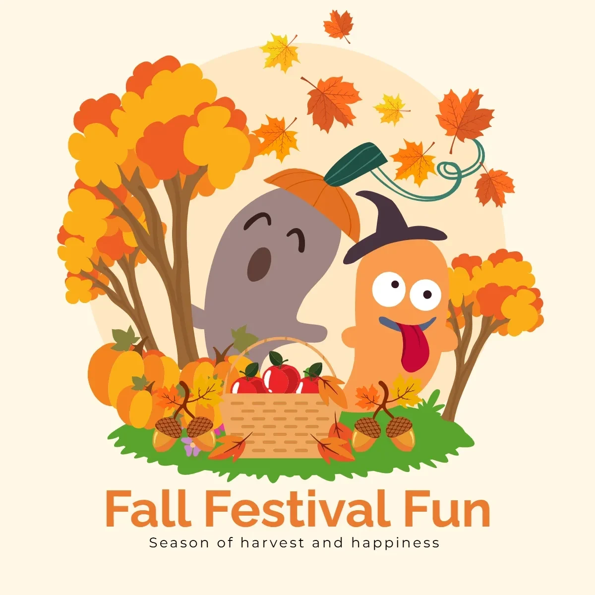Free Fall Festival Fun Clip Art Template to Edit Online