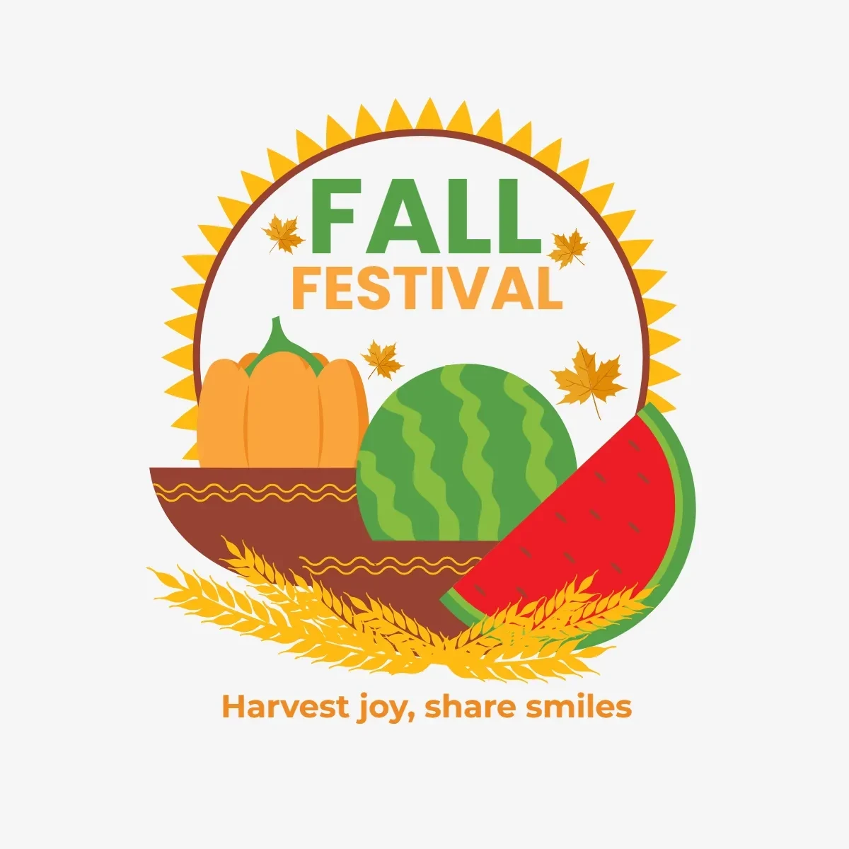 Free Fall Festival Harvest Clip Art Template to Edit Online