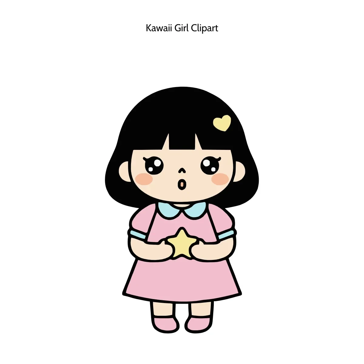Free Kawaii Girl Vector Clipart (PNG, SVG) to Edit Online