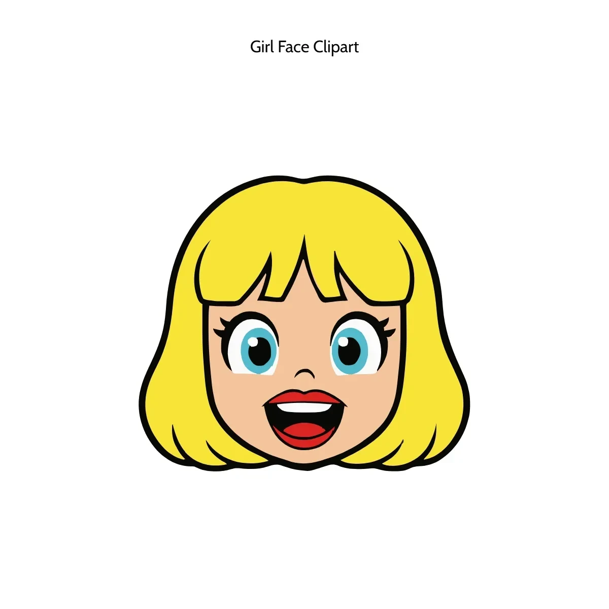Free Girl Face Vector Clipart (PNG, SVG) to Edit Online