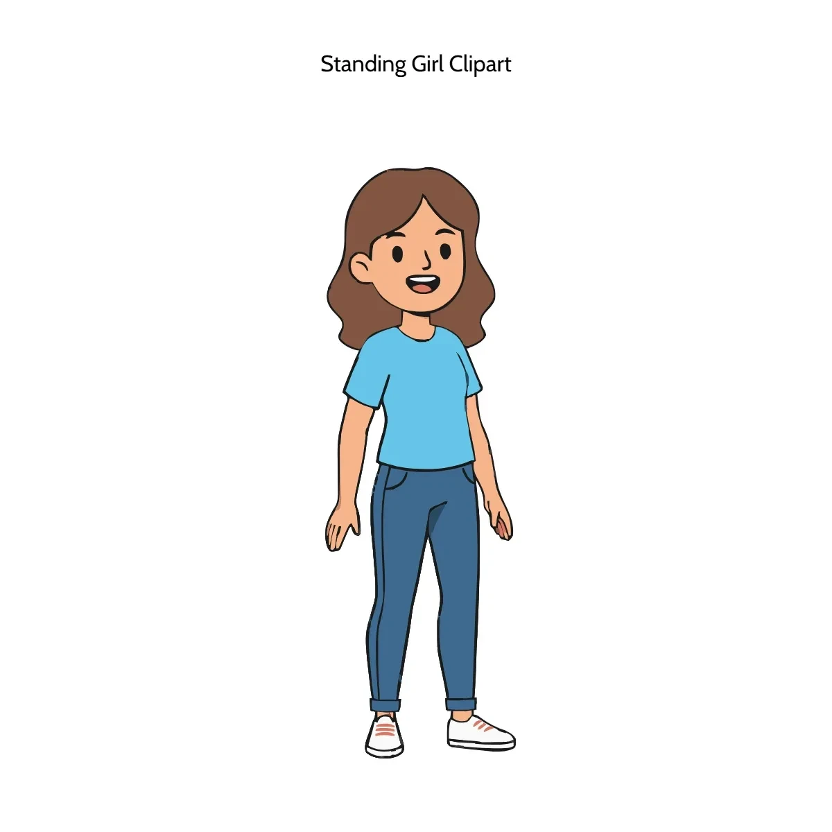 Free Standing Girl Vector Clipart (PNG, SVG) to Edit Online